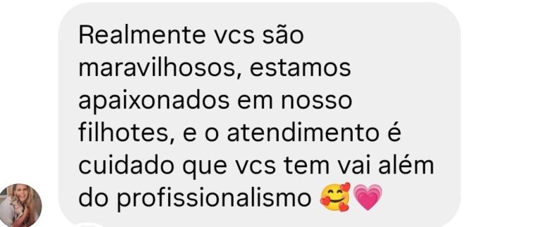 Depoimento de cliente do canil Jackmel